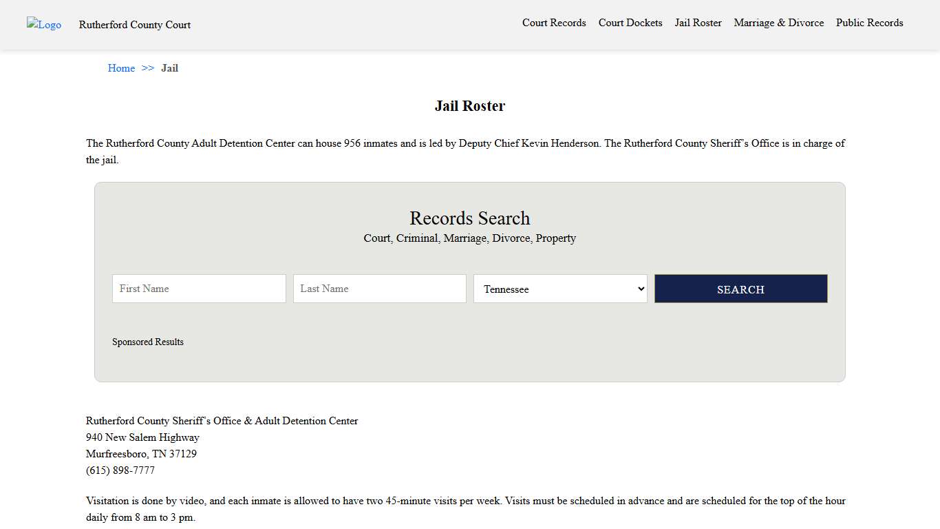 Jail Roster Rutherford County Court